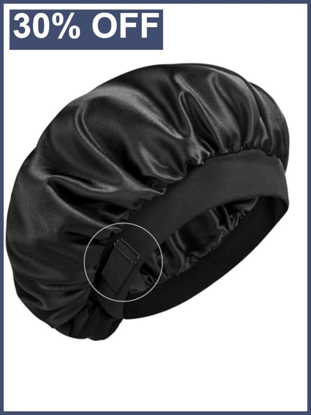 100% Mulberry Silk Lined Hair Bonnet Adjustable Sleep Cap Double Layer